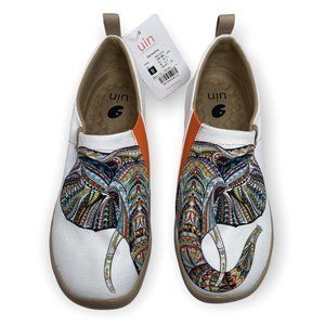 UIN Womens Art Travel Slip-On Canvas Shoes Elephant Ganesha Size 9 Comfort